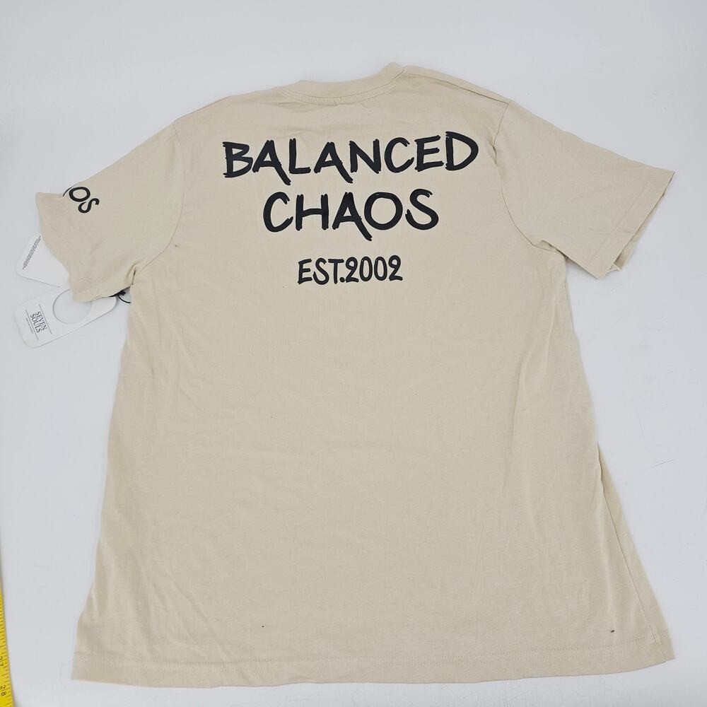 NEW Seven Souls Savage Balanced Chaos Beige Graphic Tee T-Shirt Size M 4062 - Picture 3 of 12